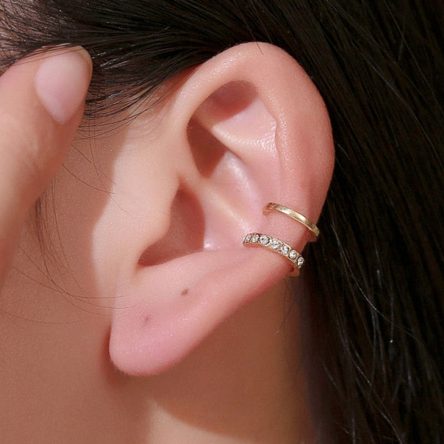 Not Piercing Crystal Rhinestone Ear Cuff Earrings