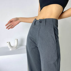 Womens High Waist Straight Pants