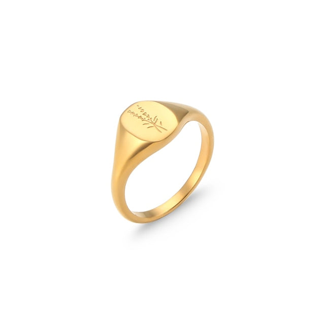Handmade Tarnish Free Stainless Steel 18k Gold  Rings