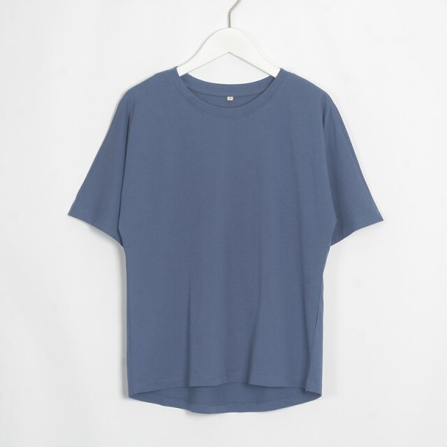 WomenO Neck Short Sleeve Basic Tees