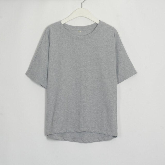 WomenO Neck Short Sleeve Basic Tees