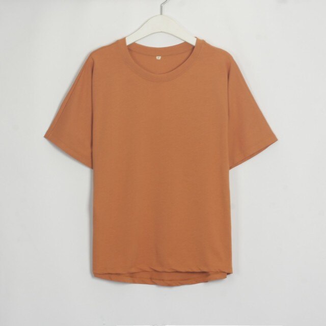 WomenO Neck Short Sleeve Basic Tees