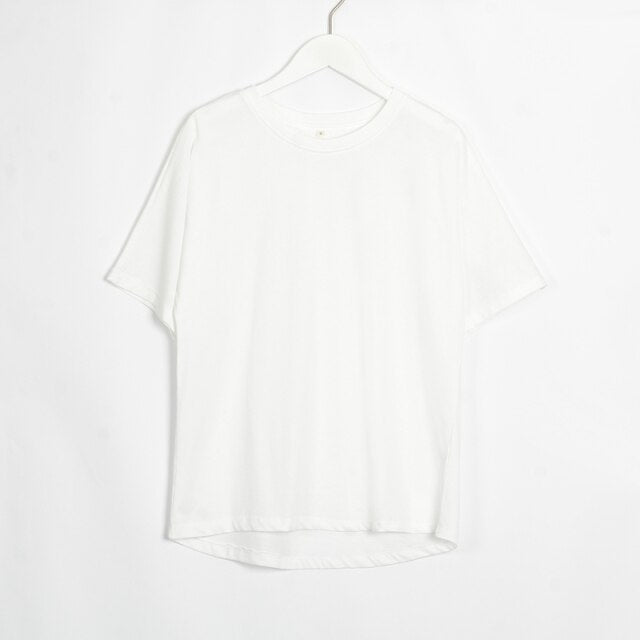 WomenO Neck Short Sleeve Basic Tees