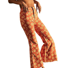 High Waist Streetwear Trousers Orange Vintage E Girl Aesthetic Pants