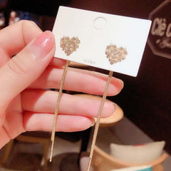 Vintage Glossy Arc Bar Long Thread Tassel Drop Earrings