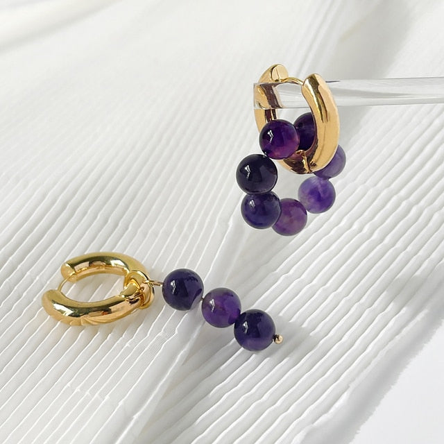 Asymmetric Natural Freshwater Pearl Hanging Earrings