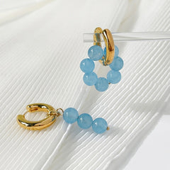 Asymmetric Natural Freshwater Pearl Hanging Earrings
