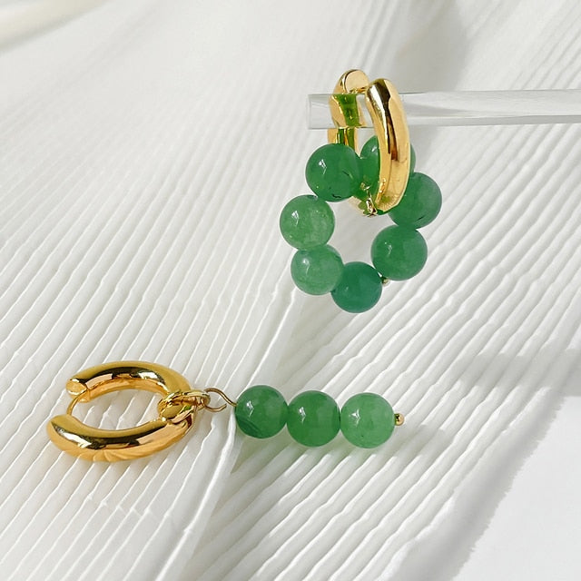 Asymmetric Natural Freshwater Pearl Hanging Earrings