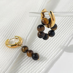 Asymmetric Natural Freshwater Pearl Hanging Earrings