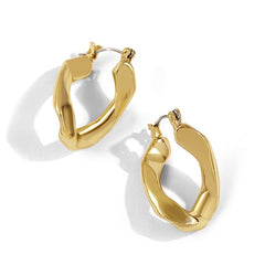 Punk Rock Gold Color Clip Earrings