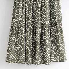 Womens Square Neck  Dot Print Dress