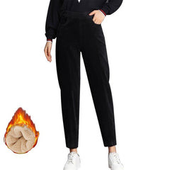 Winter Thick Lambskin Cashmere Pants Warm Female Casual Cotton Pants Loose Harlan Long Trousers Plus Size S-3XL