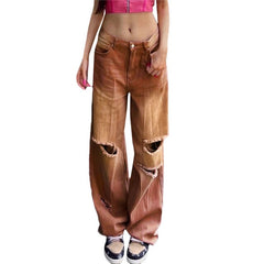 90s Vintage Streetwear Brown Jeans