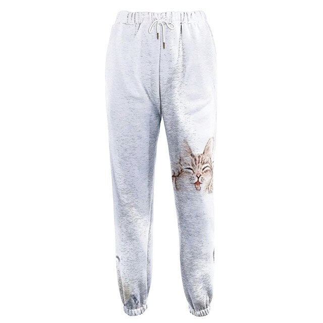 Cartoon Print Bandage Graphic Drawstring Haren Pants Sexy Wide Leg Elastic Waist Pants Leggings