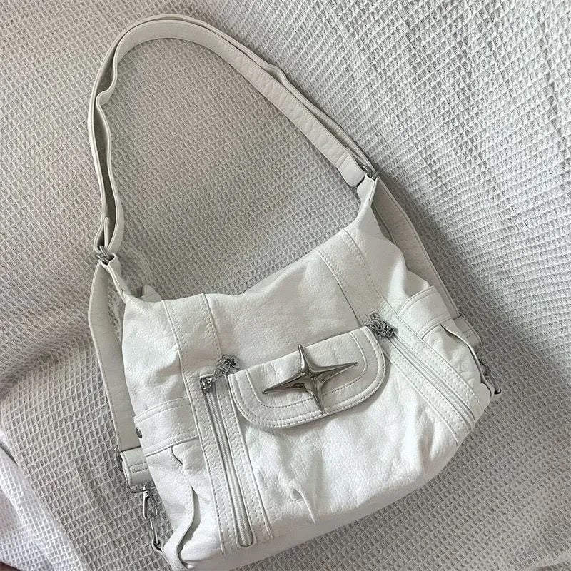 White Leather Y2k Bag