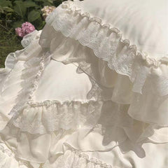 Purple Princess Style Chiffon Ruffled Bedding Set
