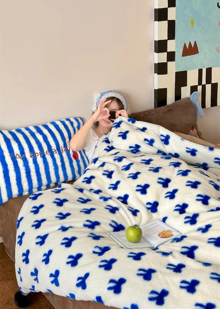Blue Bow Duvet Cover Set
