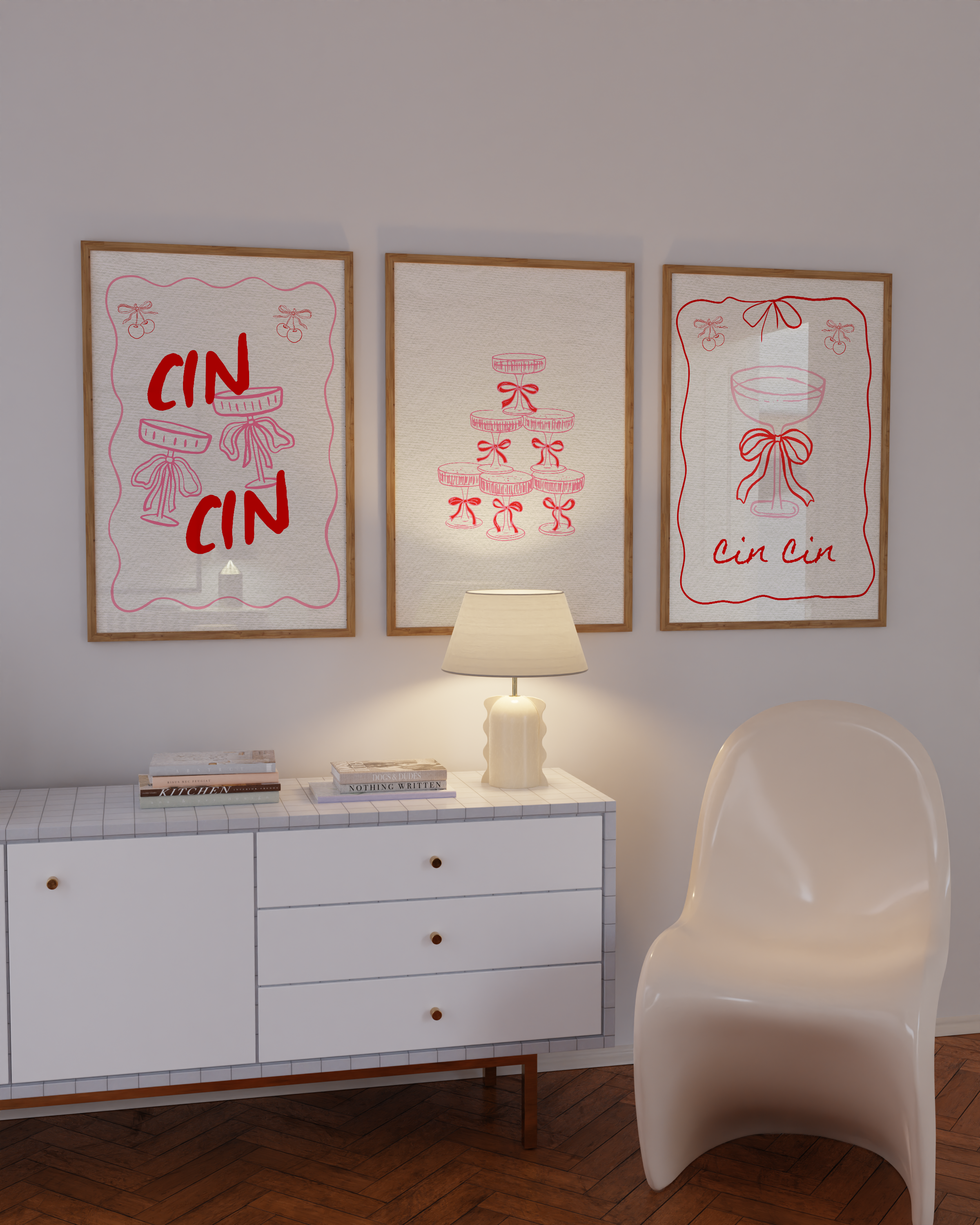 Cin Cin Wine Poster Set