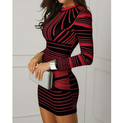 Retro Dress Hot Stretchy Printed Package Hip Bodycon Bandage Mini Dress Girls Short Sexy Club Party Pencil Dress