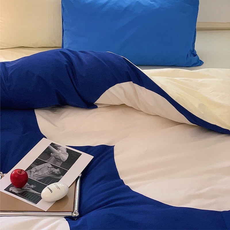 Blue Floral Cotton Bedding Set