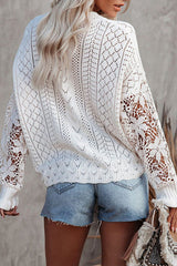 Moama White Lace Crochet Cardigan