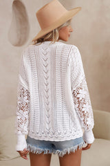 Moama White Lace Crochet Cardigan