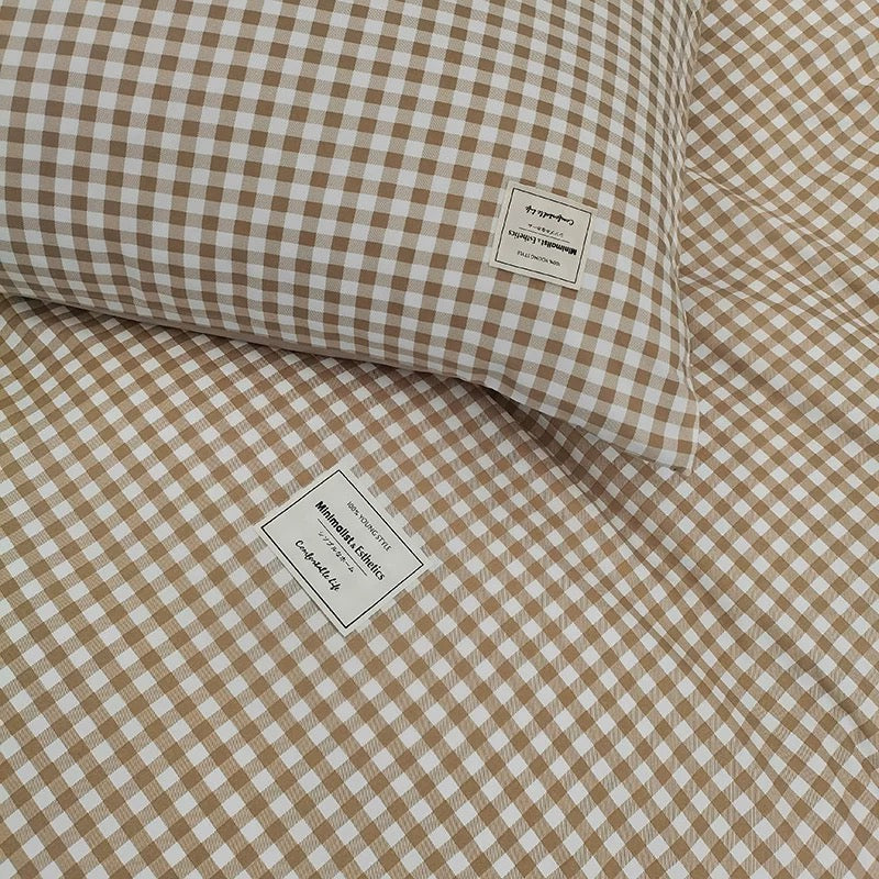 Gingham Plaid Duvet Cover Set