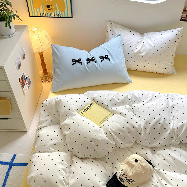 Yellow Polka Dot Bedding Set