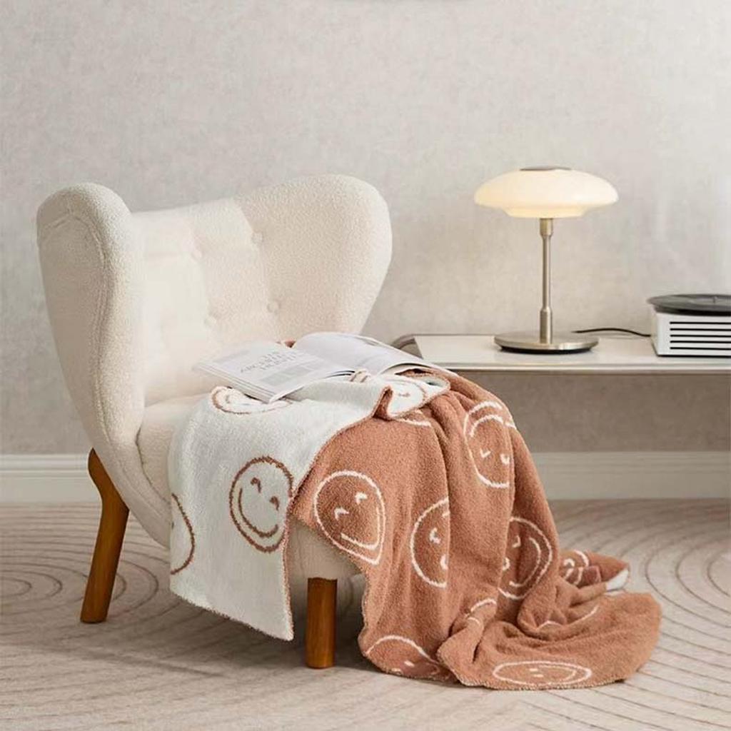 Smiley Face Blanket - Baby Blue