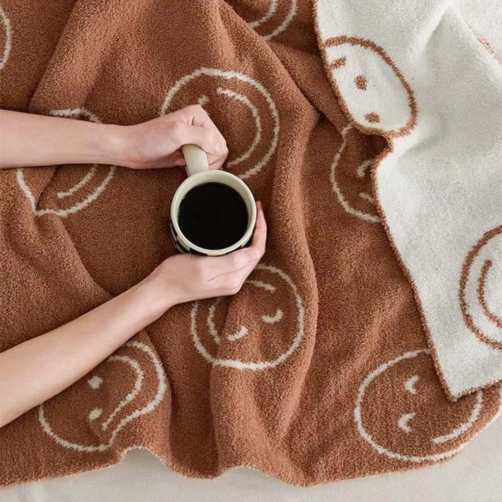 Smiley Face Blanket - Green