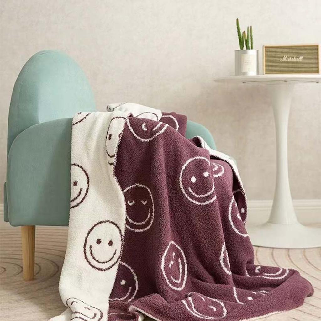 Smiley Face Blanket - Green
