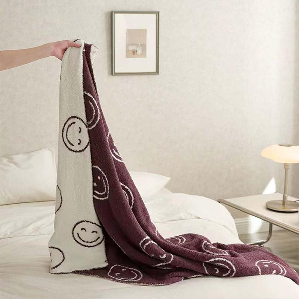 Smiley Face Blanket - Green