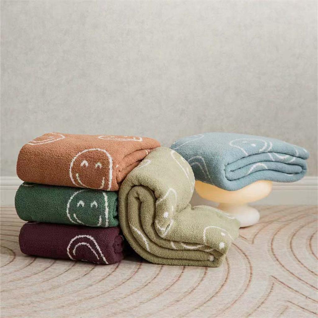 Smiley Face Blanket - Green