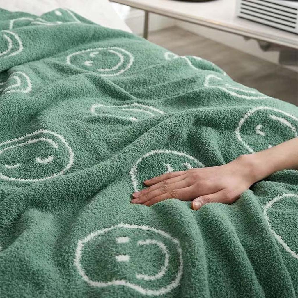 Smiley Face Blanket - Green