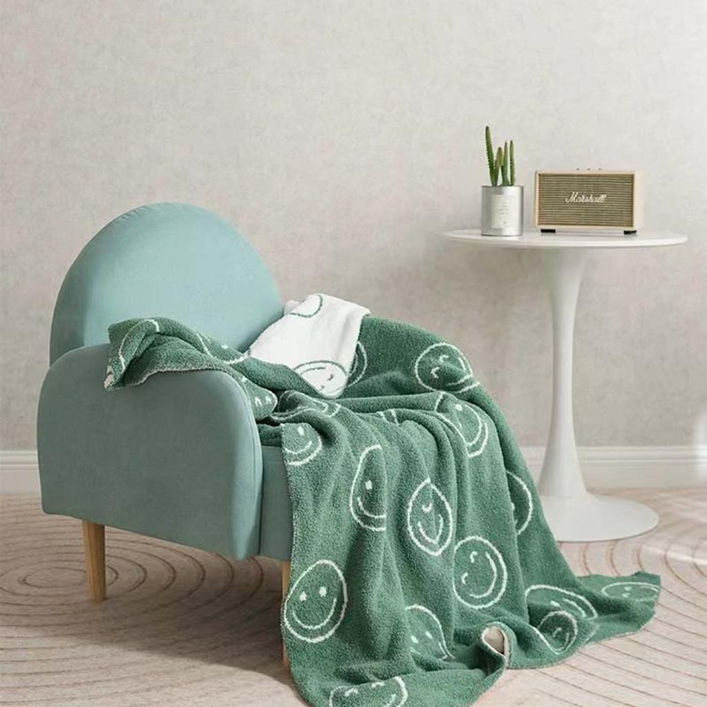 Smiley Face Blanket - Green