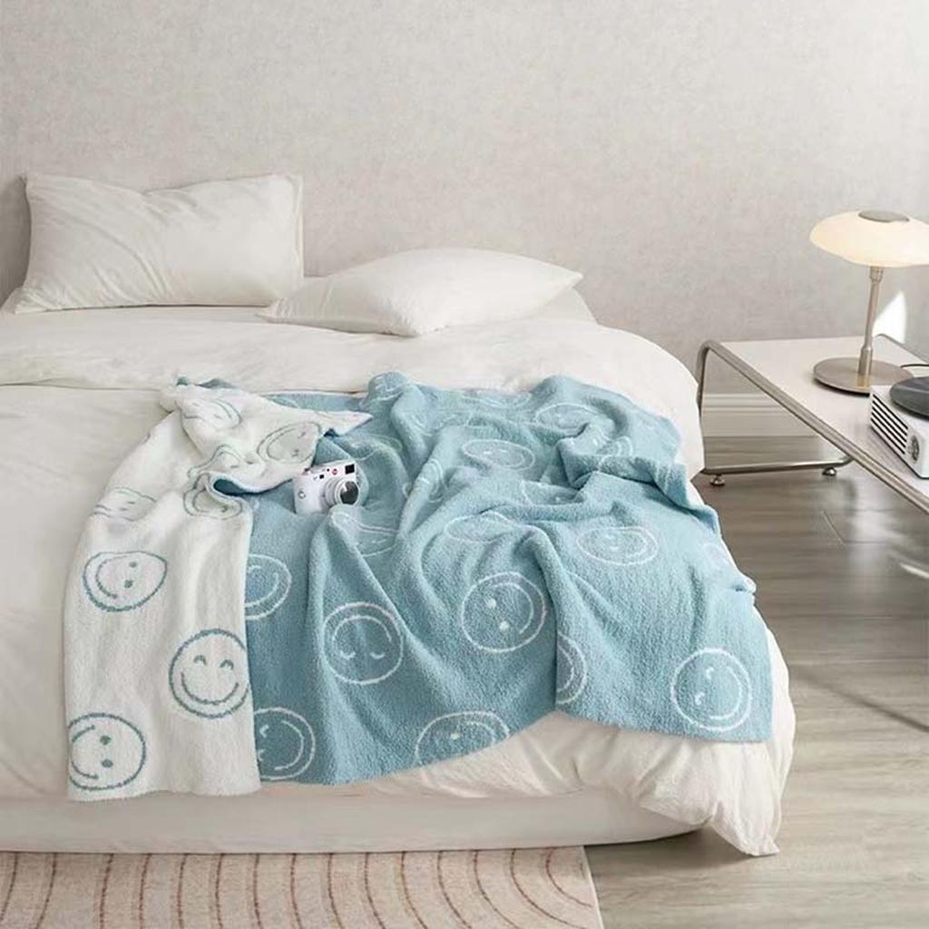 Smiley Face Blanket - Green