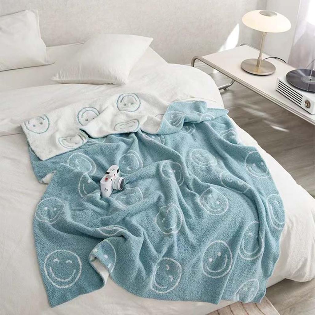 Smiley Face Blanket - Green