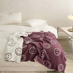 Smiley Face Blanket - Green