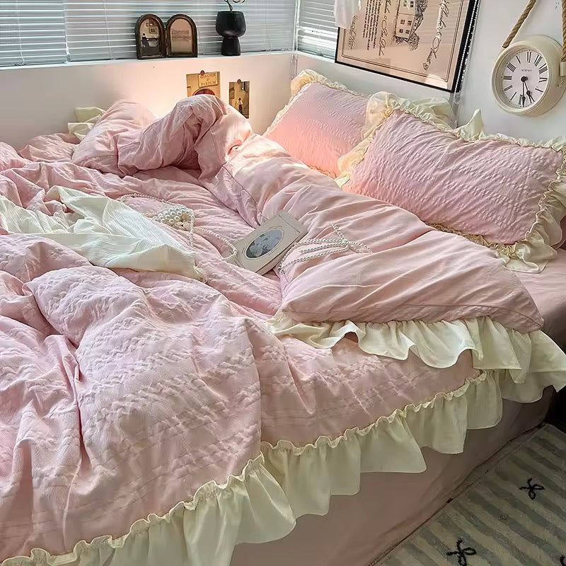 Korean Princess Ruffle Bedding Set