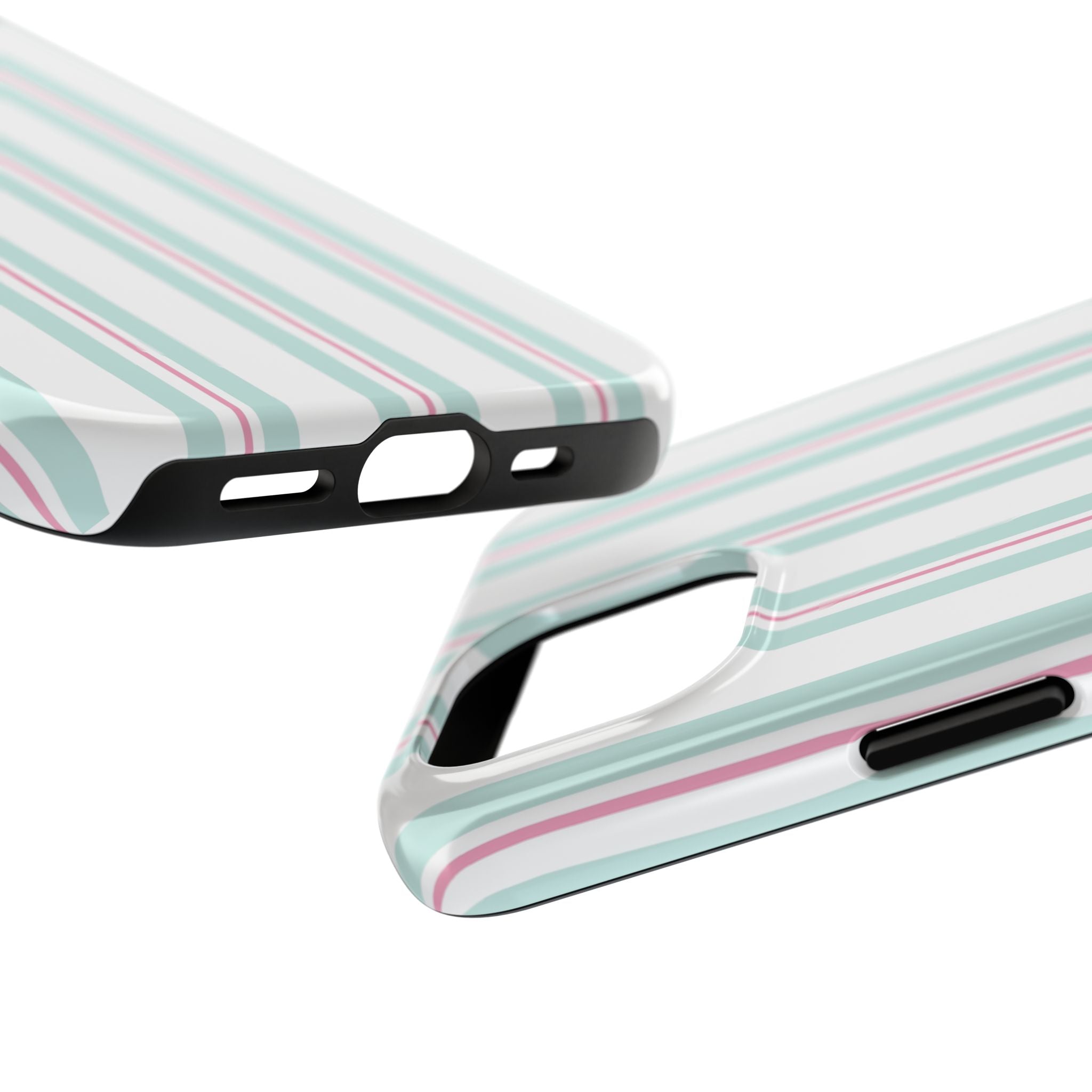 Green & Pink Striped iPhone Case