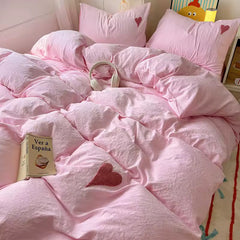 Pink Heart Pastel Bedding Set