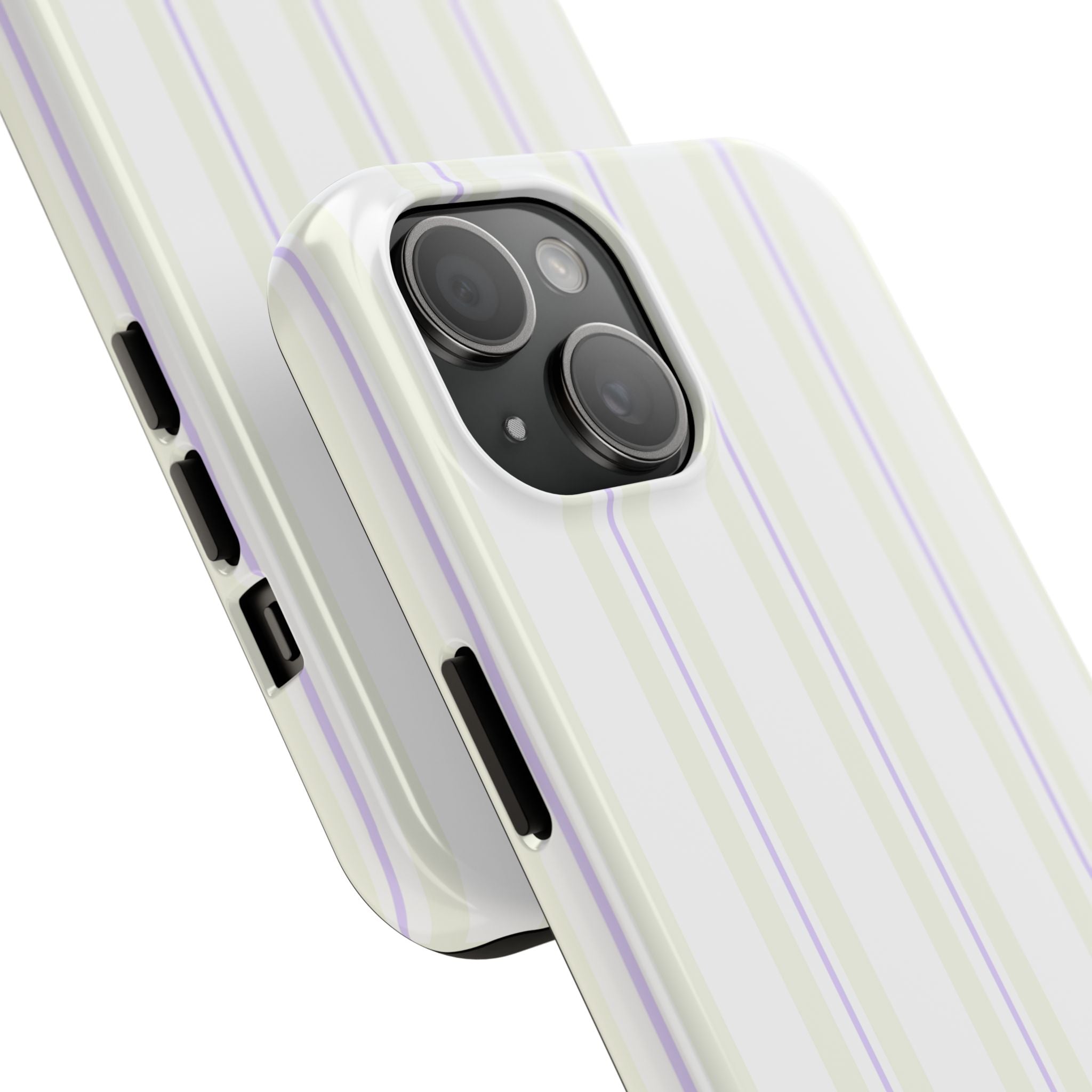 Cream & Lilac Striped iPhone Case