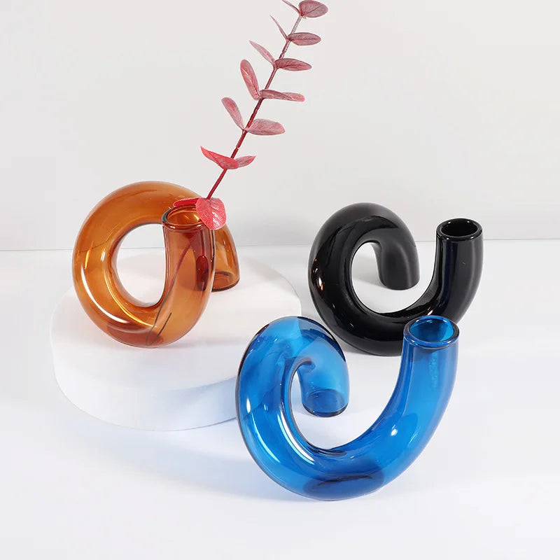 Twist Glass Candlestick Holder