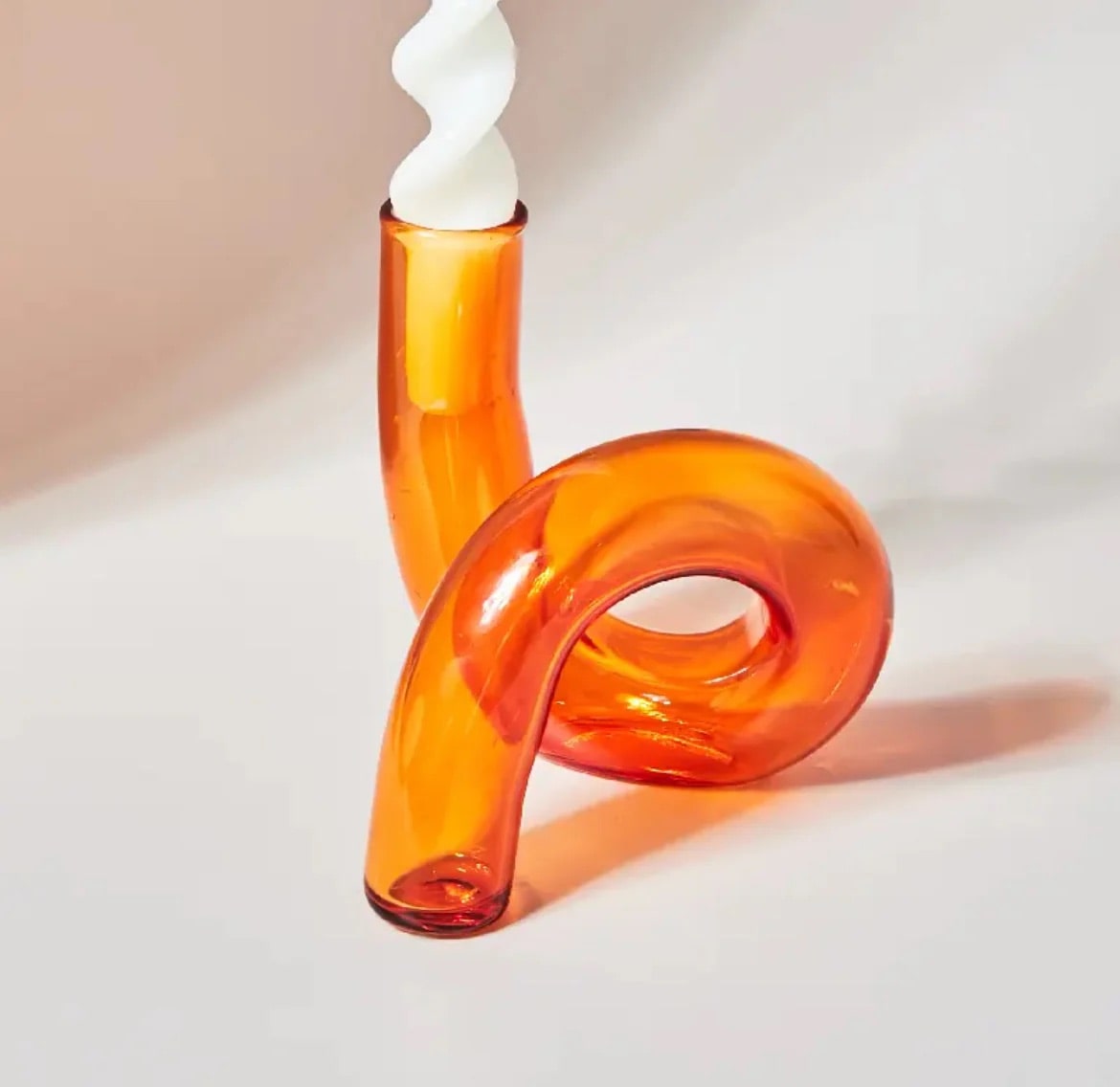 Twist Glass Candlestick Holder