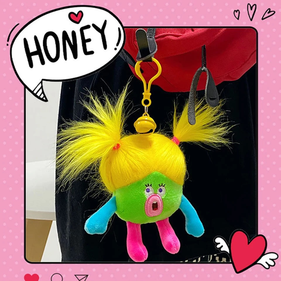 Plush Hair Doll Keychain