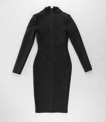 Solid Color Dress Long Sleeve Large V-neck Bandage Dress