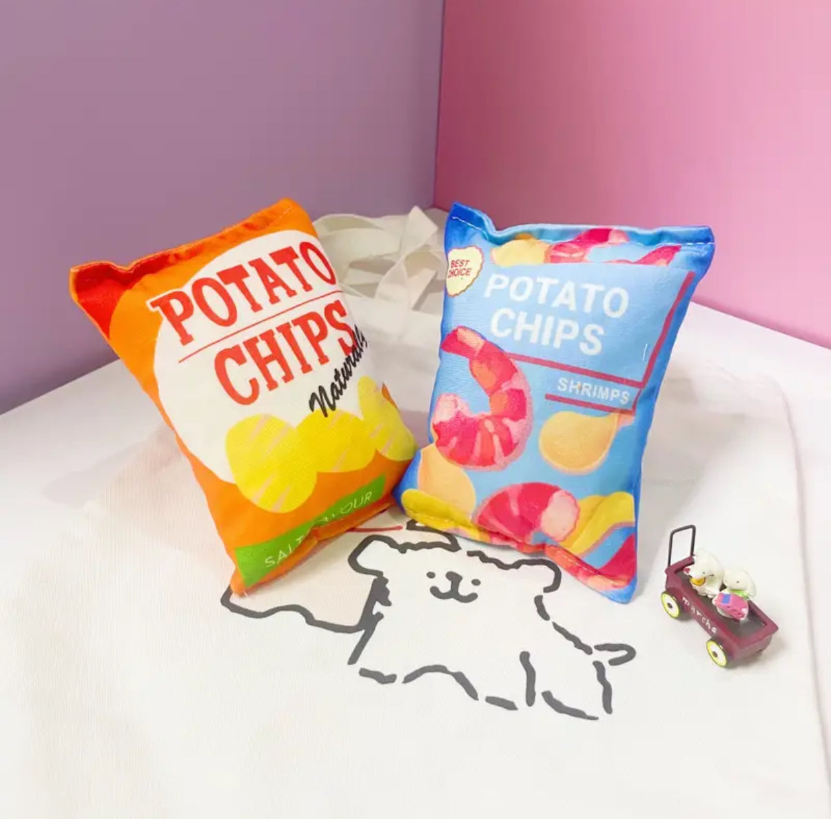 Plush Potato Chips Dog Toy