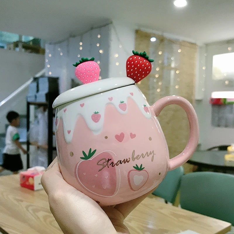 Cute Strawberry Ceramic Mug