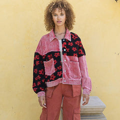 Siara Floral Patchwork Corduroy Jacket