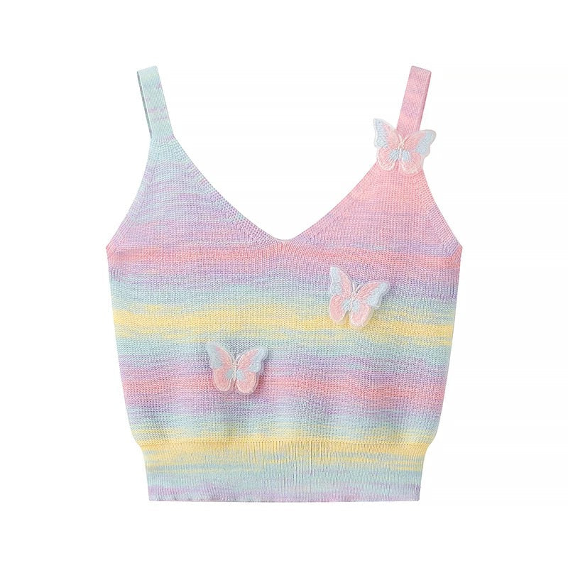 Gradient Butterfly Crop Top
